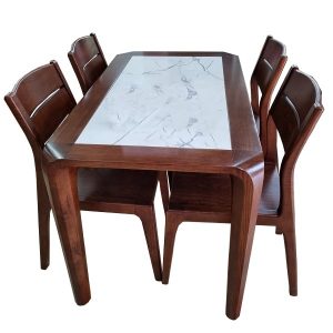 Bộ bàn ăn 4 ghế mặt đá gỗ sồi BGD005